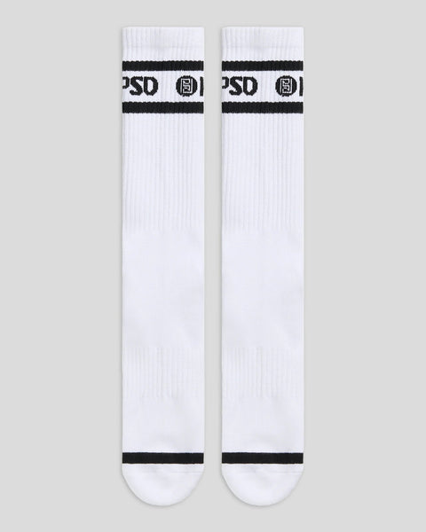 3 Pack - Logo Stripe Crew - White