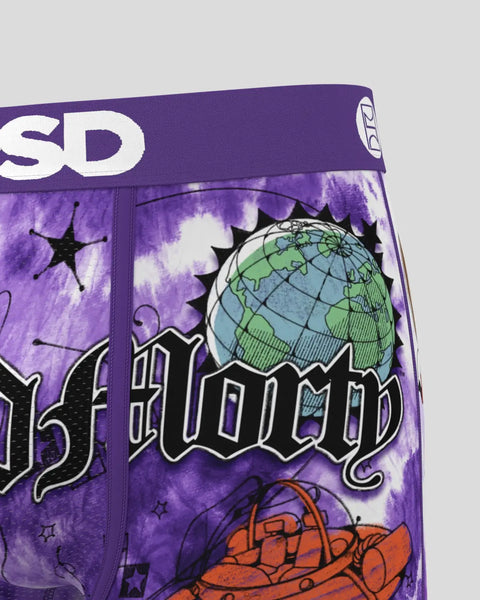 Purple tie-dye boxer briefs with 