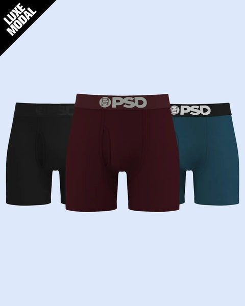 Luxe Modal 3 Pack - Dark Tones Mid Length - Luxe Modal PSD Underwear