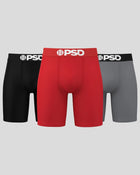 Solids 3 Pack - Red/Grey/Black